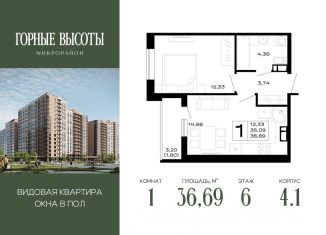 Продам 1-ком. квартиру, 36.69 м2, Майкоп
