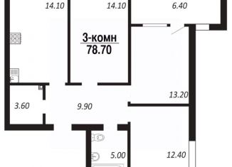 Продаю 3-комнатную квартиру, 78.7 м2, Омская область
