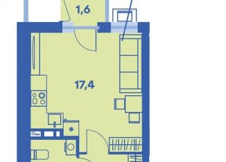 Продаю однокомнатную квартиру, 25.9 м2, Пермь, Индустриальный район