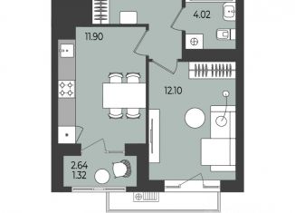 Продаю 1-ком. квартиру, 35.16 м2, Пермь