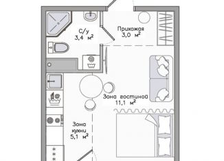 Квартира на продажу студия, 23.3 м2, Карелия