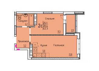 Продаю квартиру, 42.3 м2, Энгельс