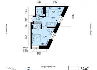 2-комнатная квартира на продажу, 51.08 м2, Уфа