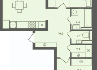 Продается двухкомнатная квартира, 70.1 м2, Курган, микрорайон 6А, 25/4