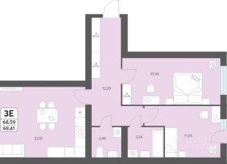 Продам 3-ком. квартиру, 69.41 м2, Северодвинск
