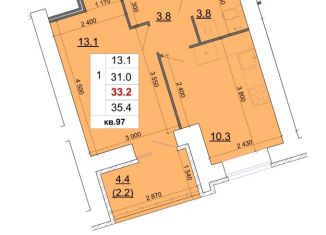 Продам 1-комнатную квартиру, 33.2 м2, Костромская область
