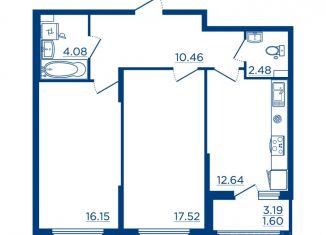 Продам 2-ком. квартиру, 64.93 м2, Воронеж