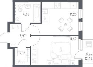 Продаю 1-ком. квартиру, 33.7 м2, Республика Башкортостан