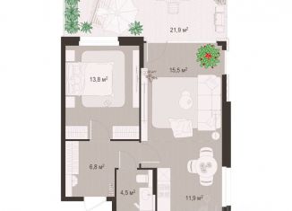Продаю 2-ком. квартиру, 74.3 м2, Рязань