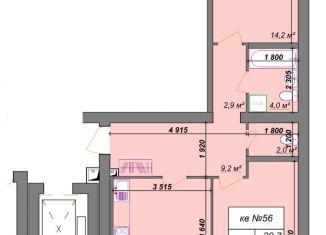 Продаю двухкомнатную квартиру, 65 м2, поселок Караваево