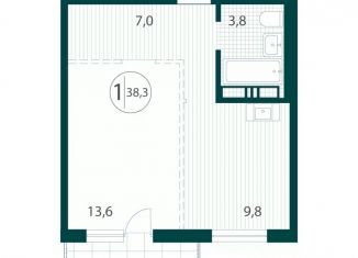 Продается 1-ком. квартира, 38.3 м2, Иркутск