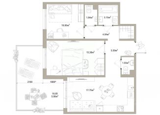 Продается 2-ком. квартира, 64.85 м2, Ленинградская область