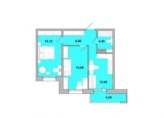 2-ком. квартира на продажу, 57.88 м2, Иркутск