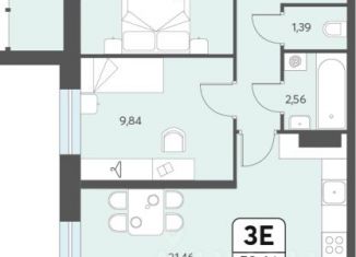 Трехкомнатная квартира на продажу, 55 м2, Архангельская область