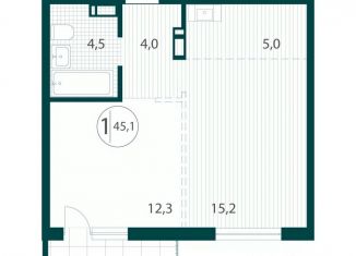 Продажа 1-ком. квартиры, 45.1 м2, Иркутск