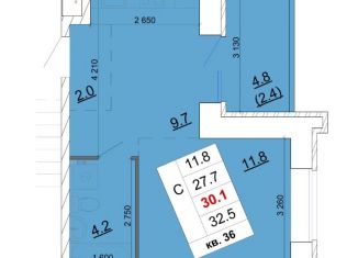 Продается квартира студия, 30.1 м2, Костромская область