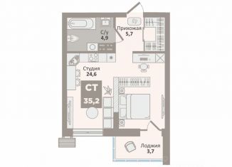 Продам квартиру студию, 35.2 м2, Курган