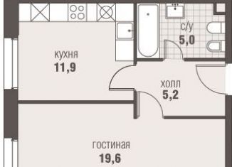 Продам 1-комнатную квартиру, 41.7 м2, деревня Румянцево, Киевское шоссе, 22-й километр, 6Вк5, ЖК Хоумсити