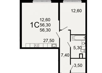 Продается однокомнатная квартира, 56.3 м2, Рязань, Введенская улица, 115, ЖК Мичурин