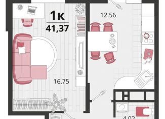 Продам однокомнатную квартиру, 41.4 м2, посёлок Знаменский