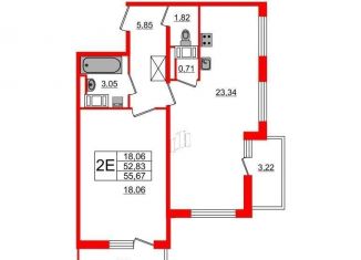 Аренда 2-ком. квартиры, 55 м2, Санкт-Петербург, 26-я линия Васильевского острова, 7, ЖК Палацио