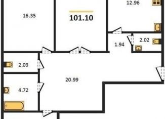 Продается 3-комнатная квартира, 101.1 м2, рабочий посёлок Краснообск, 3-й микрорайон, 15, ЖК Кольца