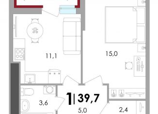 Продажа 1-ком. квартиры, 39.7 м2, Тверь, ЖК Южный