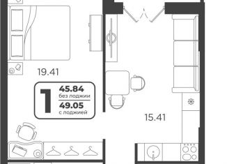 Продается 1-ком. квартира, 47.5 м2, Тюмень, Холодильная улица