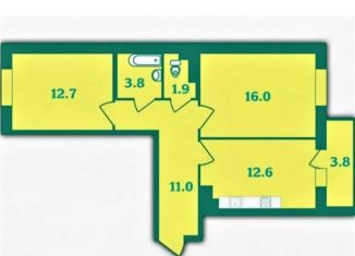 Продажа 2-комнатной квартиры, 59.3 м2, посёлок Парголово, Тихоокеанская улица, 1к2, ЖК Парголово