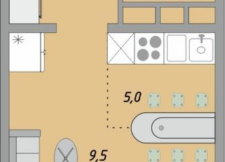 Продажа 1-ком. квартиры, 25.1 м2, Оренбург, жилой комплекс Осенний Лист, 1, ЖК Осенний Лист