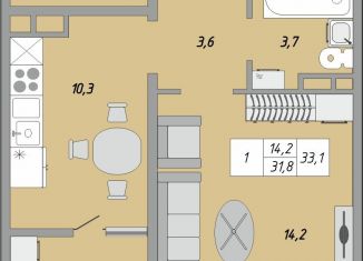 Продажа 2-комнатной квартиры, 33.1 м2, Оренбург, ЖК Осенний Лист, жилой комплекс Осенний Лист, 1