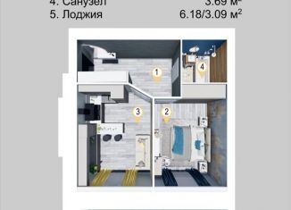 Продам 1-ком. квартиру, 46.1 м2, Йошкар-Ола, микрорайон Фестивальный