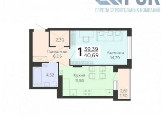 Продается 1-комнатная квартира, 40.7 м2, Воронежская область, Покровская улица, 19