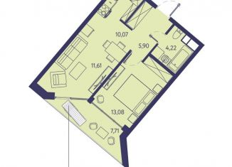 Продажа двухкомнатной квартиры, 52.6 м2, посёлок городского типа Ливадия
