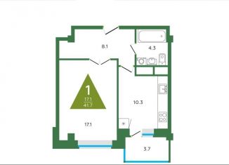 Продается 1-ком. квартира, 41.7 м2, Ногинск, Шибаевская улица, 1