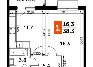 Продается 1-ком. квартира, 38.3 м2, Московская область, Римский проезд, 13