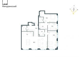 Продается 4-комнатная квартира, 148 м2, Москва, район Очаково-Матвеевское, жилой комплекс Левел Мичуринский, к3