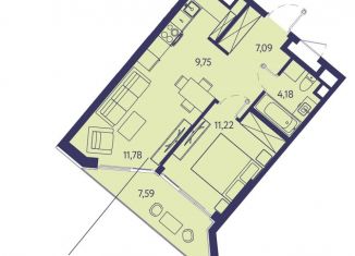 Продам двухкомнатную квартиру, 51.6 м2, посёлок городского типа Ливадия