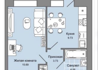Продам 1-комнатную квартиру, 34 м2, Пермь, Дзержинский район