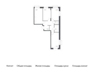 Продам трехкомнатную квартиру, 76.1 м2, Красногорск, жилой комплекс Квартал Строгино, к2
