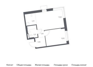 Однокомнатная квартира на продажу, 40.8 м2, поселение Рязановское, жилой комплекс Подольские Кварталы, к2