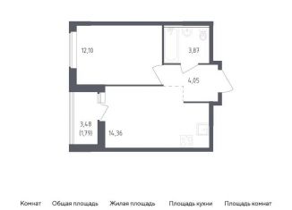Продаю 1-комнатную квартиру, 36.2 м2, деревня Новосаратовка