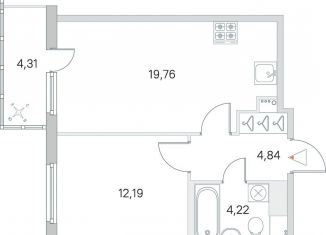 Продаю 1-комнатную квартиру, 42.3 м2, городской посёлок Янино-1