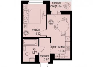 Продаю 1-комнатную квартиру, 33.8 м2, Ленинградская область