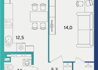 Продается 1-комнатная квартира, 39.3 м2, Альметьевск