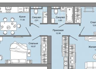 Продаю 3-ком. квартиру, 79 м2, Киров