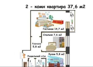 Продажа 2-ком. квартиры, 38 м2, Нижний Новгород, проспект Кораблестроителей, 32, 6-й микрорайон