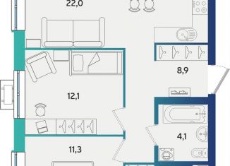 Продается 2-ком. квартира, 63.6 м2, Альметьевск