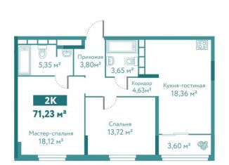 Продаю 2-ком. квартиру, 71.2 м2, Тюмень, улица Павла Никольского, 4