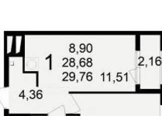 Продам 1-ком. квартиру, 29.8 м2, Рязань, Железнодорожный район